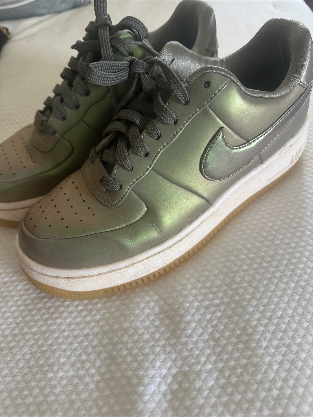 Nike Iridescent Olive Green Low Top Sneakers
